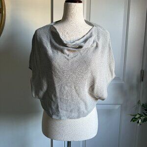 Anthropologie Silver Drape Top